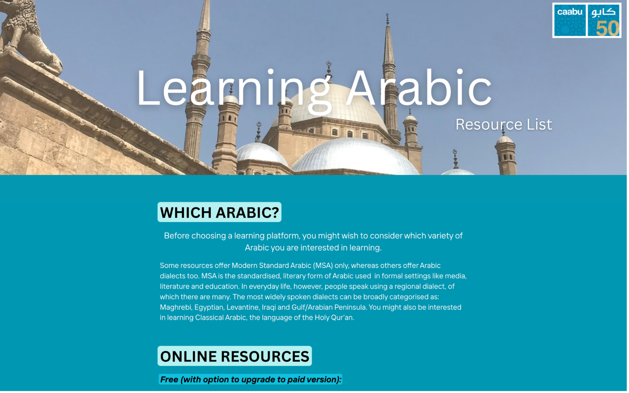 screen grab learning Arabic PDF