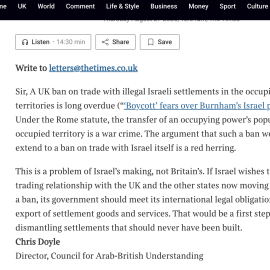 Letter to the Times